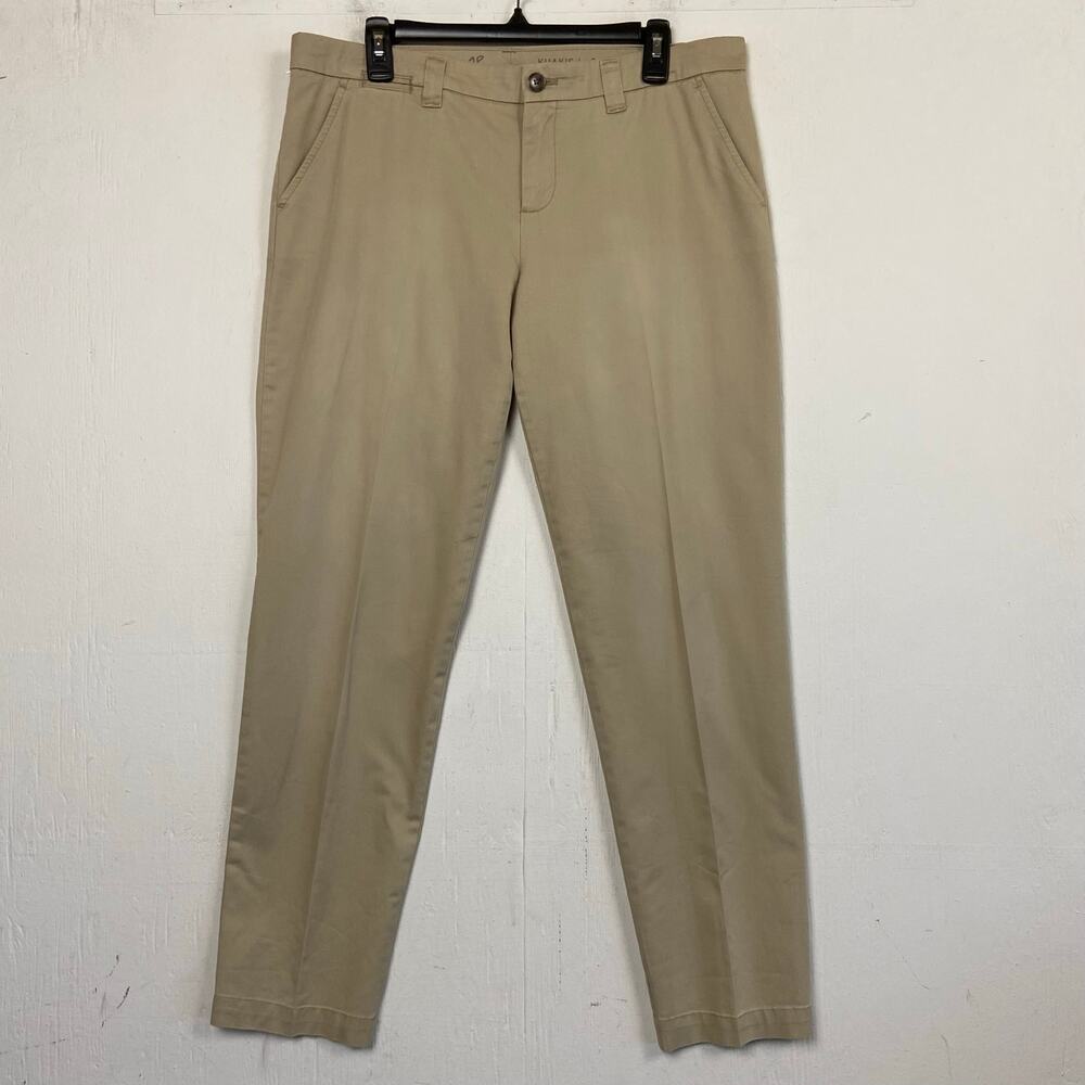 Gap Women's Khaki Tan Cotton Chino Broken In Straight Leg Pants Size 8